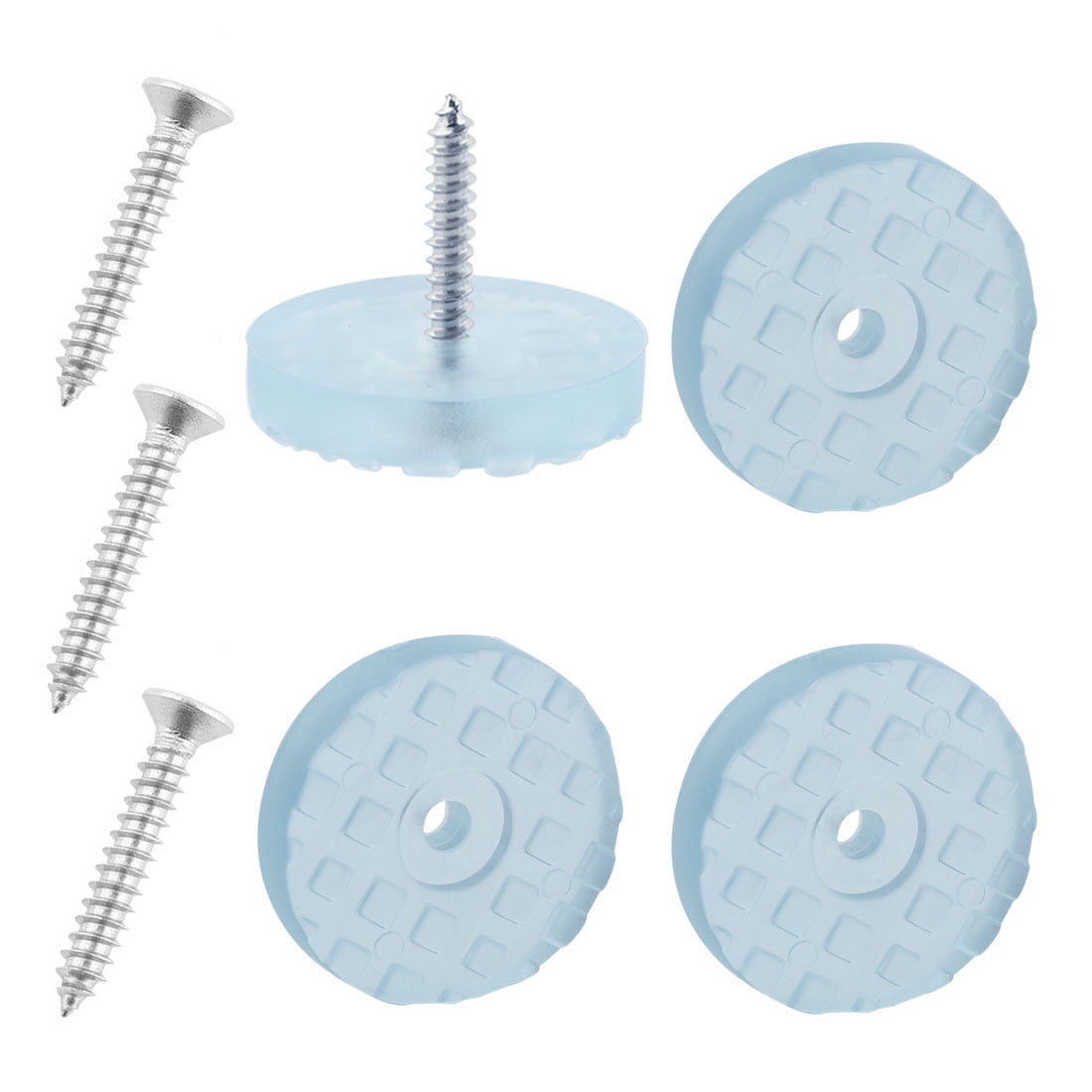 4pcs Round Rubber Feet with Screws Non Slip Furniture Leg Pad for Desk