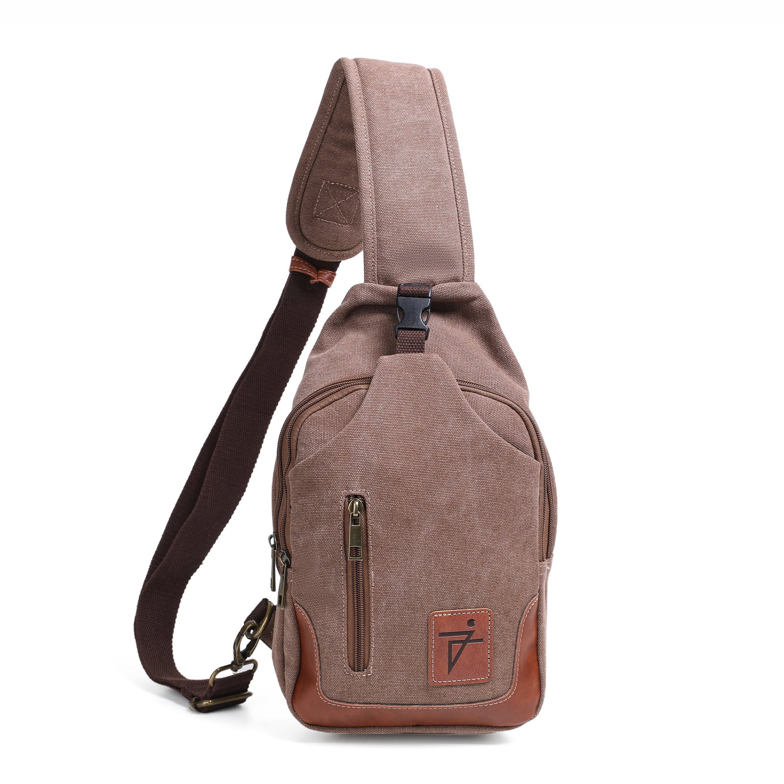 Men Sling Bag Waxed Canvas Crossbody Bag with one strap Travel Hiking Chest Bag daypack