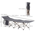 thumbnail image 2 of Portable Folding Camping Cot for Adults, Heavy-Duty Steel Frame & 600D Oxford Fabric Sleeping Bed with Carry Bag & Side Pocket, 74.75" x 26.75", Grey, for Outdoor & Guest Use, 2 of 7