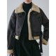 thumbnail image 2 of -Chaqueta Vintage de piel de cordero sintética para mujer, abrigo grueso y cálido con cremallera empalmada, prendas de vestir con cinturón, Otoño e Invierno, 2 of 5