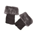 thumbnail image 1 of Jumpingount Calentadores de piernas Tejido de ganchillo Faux Fur Trim Flip Calcetines para invierno Cubierta de bota corta Fácil de combinar Medias gary profundo, 1 of 6