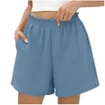 thumbnail image 3 of Sentmoon Womens Bermuda Shorts High Waist Beach Shorts Stretchy Solid Color Regular Fit Flowy Shorts with Pockets Trendy for Work and Weekend Vacation Essentials for Women S-2XL, 3 of 8