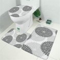 thumbnail image 2 of Gray Floral and Petal Pattern Bathroom Rugs Sets 3 Piece,Toilet Cover Set,Absorbent Non Slip Bathroom Mats Sets with U-Shaped Contour Rug Toilet Rug Set, 2 of 5