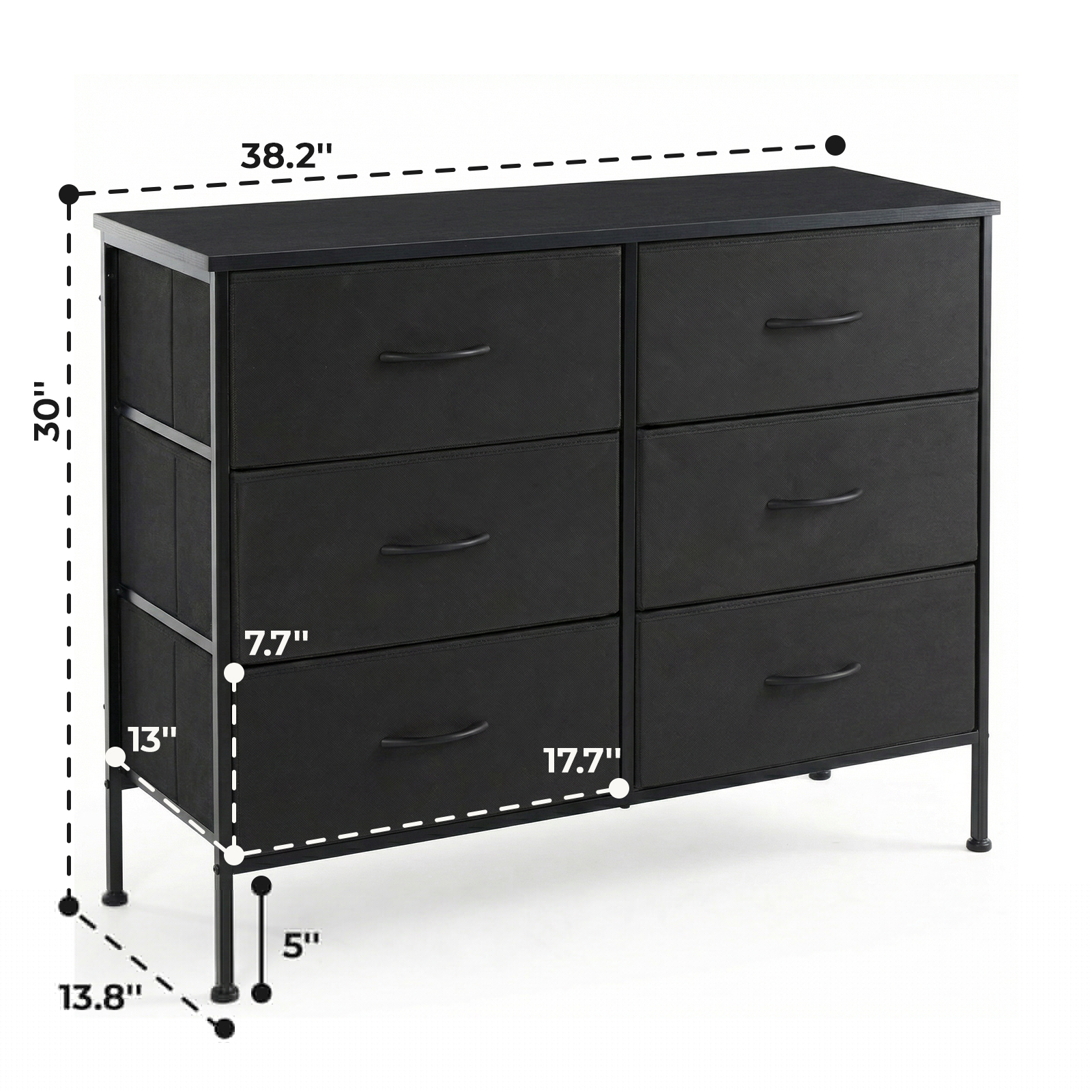 Alvantor Tall Dresser Fabric Storage Tower ,Wooden Top for Kid Room, Closet, Entryway, Nursery