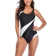 thumbnail image 6 of Women's One Piece Swimsuit Fashion Sports Solid Color with Removable Bra Pads No Underwire for Beach Swimming Vacation,White,XL, 6 of 9