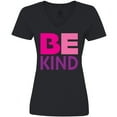 thumbnail image 3 of Inktastic Be Kind Logo in Pink and Purple Women's V-Neck T-Shirt, 3 of 5