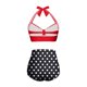 thumbnail image 4 of Traje de Baño Mujer Conjunto de Bikini Push Up Sexy Para Mujer, Traje de Baño de Dos Piezas de Cintura Alta, Tankini Con Estampado Fruncido Retro, Para Playa, Piscina y Fiesta 1842, 4 of 5