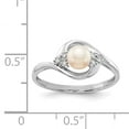thumbnail image 3 of 14k White Gold Solid Genuine FW Cultured Pearl Diamond Band Ring, 3 of 7