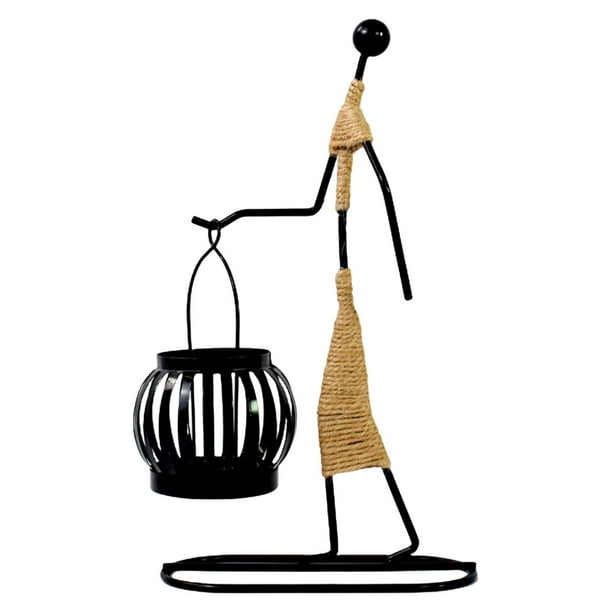 Estatuilla de candeliere decorativo, adorno artístico hecho , soporte de hierro, centro de para , decoración de de comedor, Cuerda A
