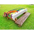 thumbnail image 1 of Psychedelic Outdoor Tablecloth, Digital Made Fluid Rainbow Color Paint Splash Contemporary Psychedelic Design, Decorative Washable Fabric Picnic Tablecloth, 58 X 104 Inches, Multicolor, by Ambesonne, 1 of 2