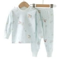 thumbnail image 5 of Hessimy Toddler Boys Girls Spring Summer 2Pcs Soft Fabric Comfortable Long Sleeve Soft Sleepwear Pajamas Tops Pants Set, Soft Fabric Comfort Pjs(Sky Blue,5-6 Years), 5 of 5