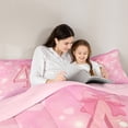 thumbnail image 4 of Homewish Number 4 7-Piece Bedding Comforter Set,Personalized Birthday King Bedding Sets,Pink Lovely Bow Knot Bed Sheets For Girls,Luxury Bedroom Decor Reversible, 4 of 8