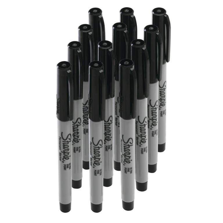 Sharpie Ultra Fine Point Permanent Markers, Black, Pack of 12
