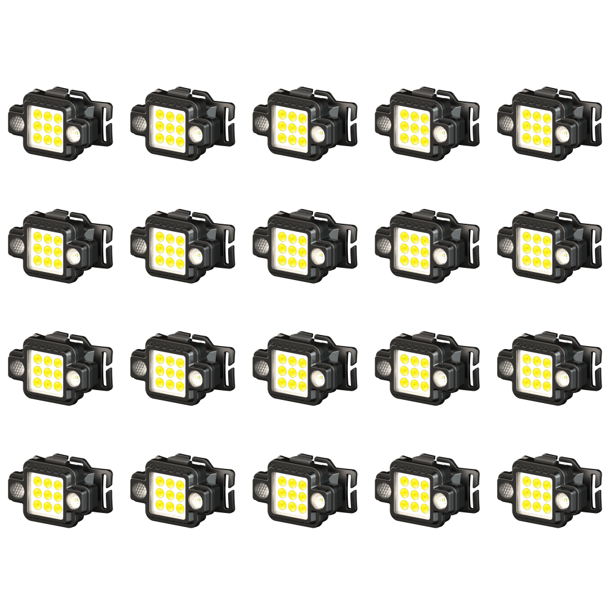 USB COB Head Lamp Impermeable Magnético y luces de advertencia Linterna Rojo Azul