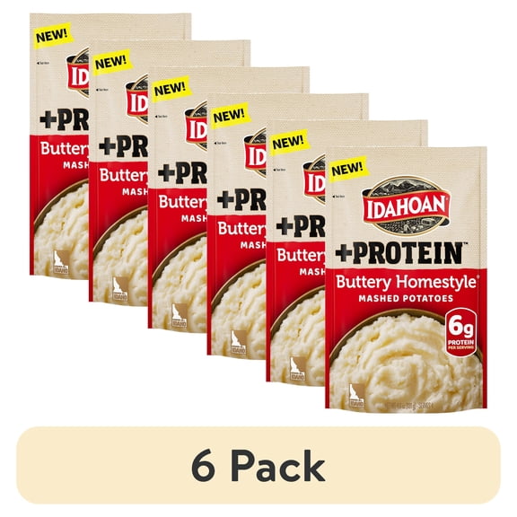 (6 pack) Idahoan Buttery Homestyle   Protein Mashed Potatoes, 4 servings