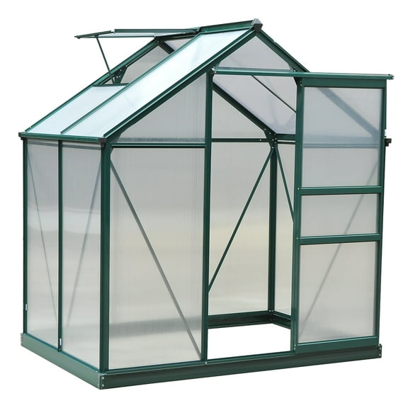 Homiyad 6’L x 4’W 7’H Portable Walk-In / Garden polycarbonate walk-in greenhouse