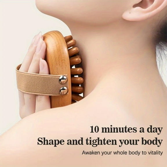 1 Upgrade Version Wooden Cellulite Massage Brush - Full Body Meridian Tool for Abdomen, Legs, and Arms to Unblock Meridians - Full Body Use Soothing Essential Oil Spa Brush,Relaxation Accessory|Ergon