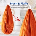 thumbnail image 3 of Cheer Collection Faux Fur Bean Bag and Stuffed Animal Storage Case, Rust Orange, 3 of 5