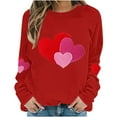 thumbnail image 3 of Women's Valentines Sweatshirts Plus Size Cute Love Heart Graphic Blouses Long Sleeve Round Neck Shirts Valentine's Day Printed Sweater Pullover Tops, 3 of 5