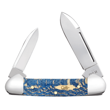 Case XX Knives Butterbean Smooth Blue Sycamore Wood 63733 Stainless Pocket Knife