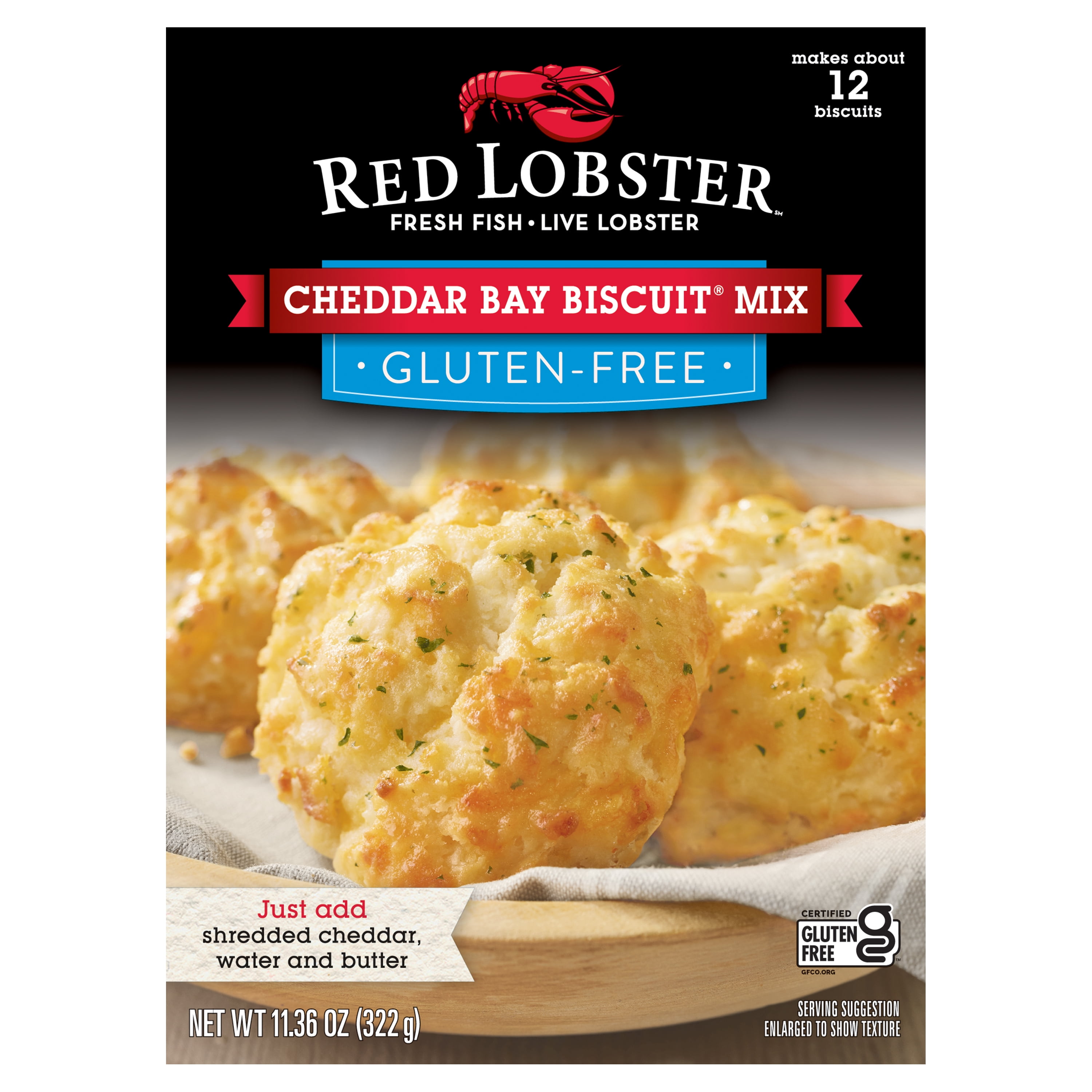 Red Lobster Cheddar Bay Biscuit Mix, Gluten-Free, 11.36 oz Box 