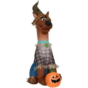 Gemmy Airblown Inflatable Scooby as Scarecrow Warner Brothers , 3.5 ft Tall, Multicolored