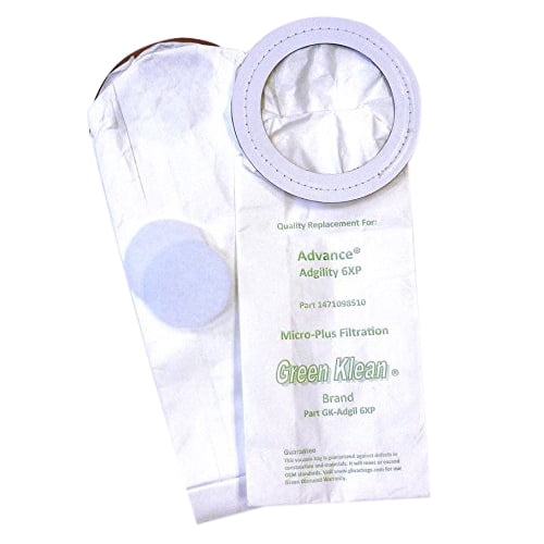 Green Klean Replacement Vacuum Bag, 6 qt., 2" Height x 11" Length x 7" Width | 10/Pack