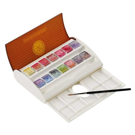 UPC: 3046451940172 | Sennelier French Artists Watercolor Plastic Travel Set Half Pan 14-Colors