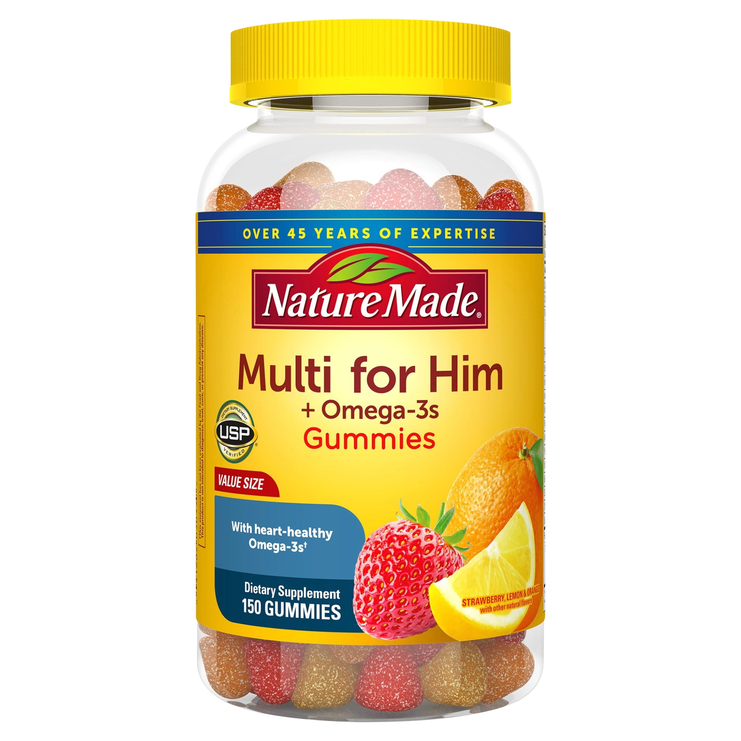 Nature Made Men&amp;#39;s Multivitamin + Omega-3 Gummies, 150 Count - Walmart.com