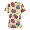 thumbnail image 4 of Ichuanyi Womens Swimsuits Clearance Women Short Sleeve V-neck Tops Uniform Easter Printed Pockets Blouse Nursing Ichuanyi Ichuanyi, 4 of 4