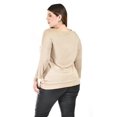 thumbnail image 3 of Blusa con diseño cruzado Roman Fashion /Tallas Extras, 102 (Beige) beige 38, 3 of 5