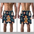 thumbnail image 3 of luoweisi Men's Beach Shorts Quick Dry Swim Trunks with Mesh Lining Christmas Gingerbread Man XL, 3 of 5