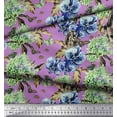 thumbnail image 3 of Soimoi Velvet Fabric Rabbit,Lilac & Pansy Floral Decor Fabric Printed Yard 58 Inch Wide, 3 of 3