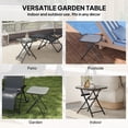 thumbnail image 4 of Patio Table, Folding Coffee Table with Tempered Glass Tabletop, Portable Bistro Table for Patio, Backyard, 4 of 7