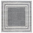 thumbnail image 3 of SAFAVIEH Border & Stripe Hyram Bordered Shag Area Rug, Grey/Ivory, 5'3" x 7'6", 3 of 4