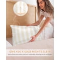 thumbnail image 5 of Cream Striped Pillow Cases Standard Size Set of 2, Smooth Satin Pillowcase for Hair and Skin, Modern Farmhouse Cream White Stripes Decorative Cooling Bed Pillow Covers with Zipper, 20x26 Inches, 5 of 5