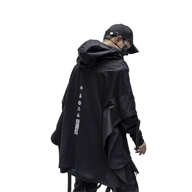 Niepce Techwear Hoodie Streetwear Japanese Kanji Harajuku Trenchcoat