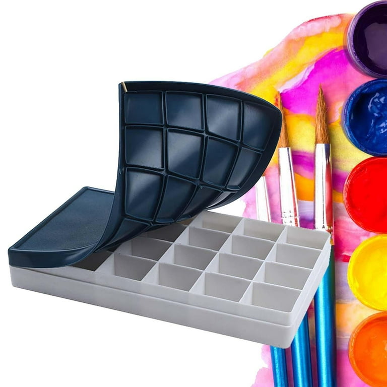 Empty Folding Watercolor Palette With 24 Wells & Large Mixing Area - Portable For Travel