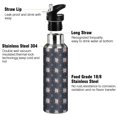 thumbnail image 3 of Yayeee 20oz Insulated Water Bottle Double Wall Stainless Steel with Flip Straw Lid, Red Fireworks Pattern, 3 of 7