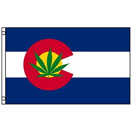 Colorado State with Marijuana Pot Leaf Weed Flag Polyester 3 x 5 Foot New 3x5, Home Comforts By Home