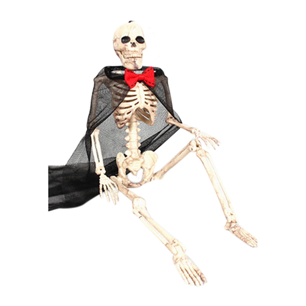 White D FBGood Halloween Skeleton 3ft Full Body Skeleton Halloween with Movable Joints for Haunted Home Decorations