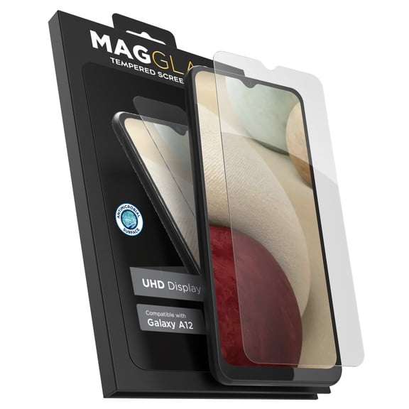 Magglass Samsung A12 Screen Protector Tempered Glass - Anti Bubble UHD Full Coverage Display Guard for Galaxy A11 (Case Compatible)