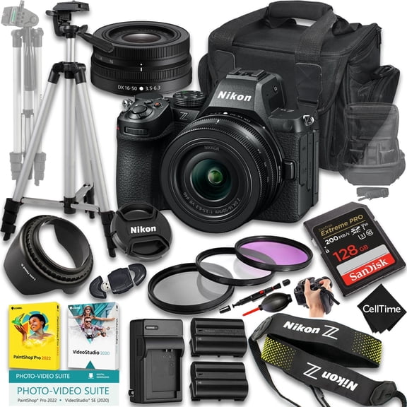 Nikon Z5 II Mirrorless Camera with Z DX 16-50mm f/3.5-6.3 VR Lens   128 GB Memory   Extra Battery   Camera Case   Tripod   More (21pc Bundle) (International Version)