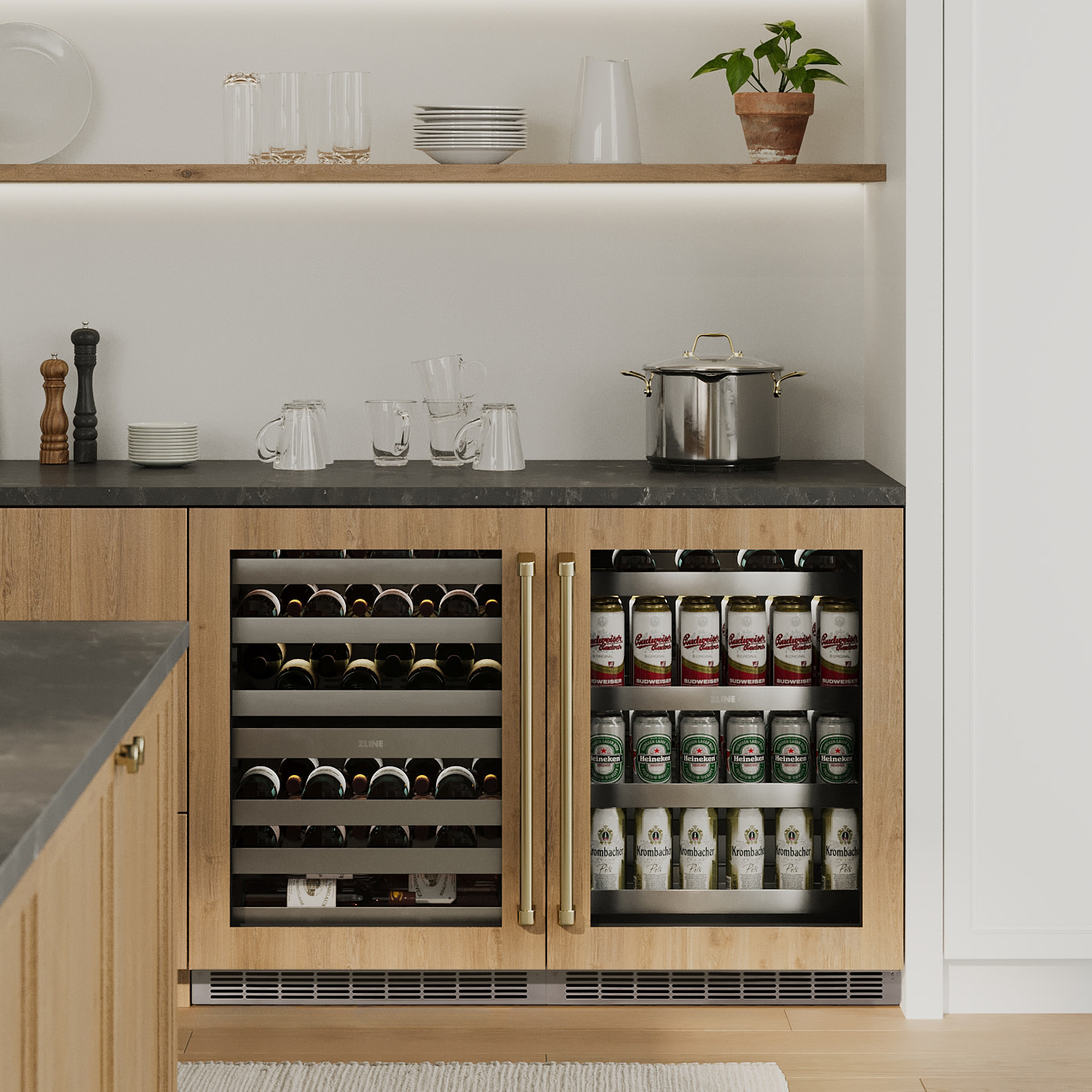 Zline Rbspoz-24-G 24" Wide 8 Bottle Capacity Or 151 Can Capacity Panel Ready Wine And