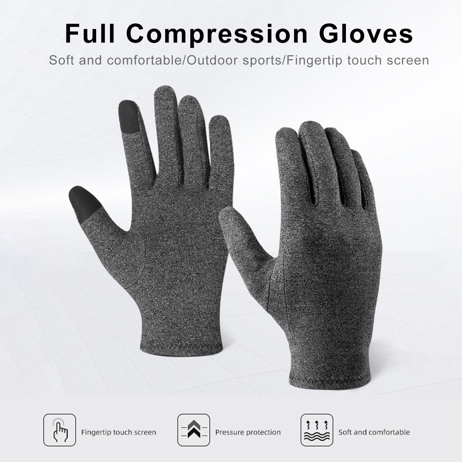 Full Compression Gloves Touch Screen Full Finger Glove Rheumatoid Arthritis  Hand Support for Women Men for Joint Wrist Thumb Pain - Walmart.com