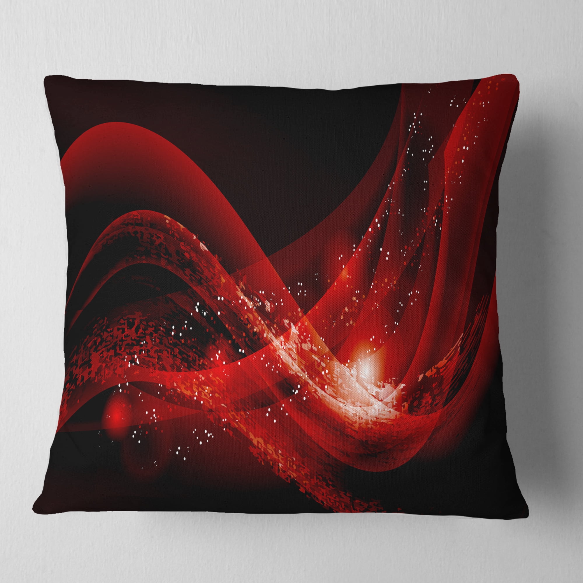 Designart Dark Red Vector Illustration - Abstract Throw Pillow - 18x18