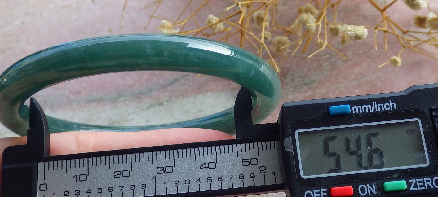 Icy Green Natural A JADE Jadeite Circle Bangle Bracelet 55 mm 682092 TN