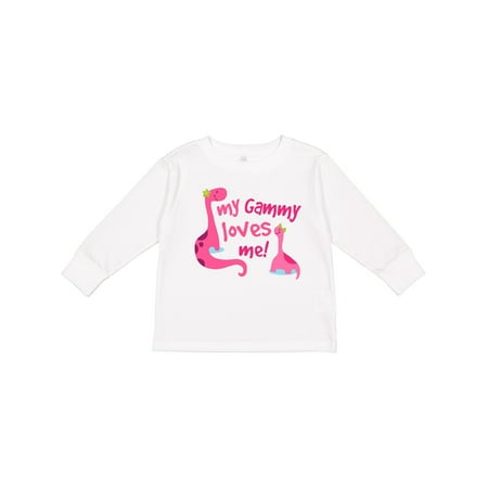 

Inktastic My Gammy Loves Me Girl Dinosaur Gift Toddler Toddler Girl Long Sleeve T-Shirt