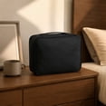 thumbnail image 5 of Travel Bag Organizer | Water Resistant Black Makeup Organizer | Travel Accessory for Cosmetics Toiletries Documents | Great Birthday Gift, 5 of 6