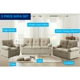 thumbnail image 4 of Hybiton Modern 3 Piece Sofa Set Linen Chai r& Loveseat & Sofa-Light Camel, 4 of 8